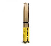 ProMark Drum Sticks - Rebound 5B Drumsticks - FireGrain For Playing Harder, Longer - Rear Weighted Feel - Lacquer Finish, Acorn Tip, Hickory Wood - 3 Pairs of Rebound 5B + 1 Pair of FireGrain 5B