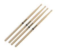 Promark Rebound 5B Hickory Drumsticks Acorn Wood Tip 2 Pair Value Bundle