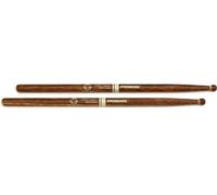 ProMark Scott Johnson FireGrain Signature Marching Snare Drum Sticks - FireGrain For Playing Harder, Longer - No Excess Vibration - Lacquer Finish, Large Round Tip, Hickory Wood - 1 Pair