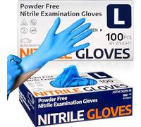 PROMART Disposable Nitrile Gloves, Food Grade - 100 Count - Blue, Latex-Free, Powder-Free - Multipurpose Hand Protection (200, LARGE)