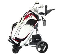 Promaster Plus Electric Golf Trolley - Foldable Golf Cart with 36 Hole Lithium/Lead Battery, Powerful 200W Motor & 9 Speed Settings - Lightweight Aluminium Frame, Puncture Proof Wheels & Accessories