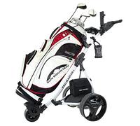 Promaster Plus Electric Golf Trolley - Foldable Golf Cart with 36 Hole Lithium/Lead Battery, Powerful 200W Motor & 9 Speed Settings - Lightweight Aluminium Frame, Puncture Proof Wheels & Accessories