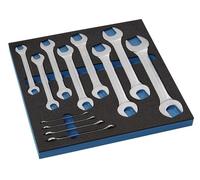 Promat Double Open-End Wrench Set 10 Pcs SW 6 To 32Mm Tool Module 370X385X30Mm