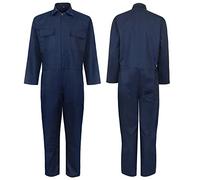 ProMaxFit Men's Long Sleeves Coverall Boiler Suit for Workshop Mechanics - Gray Color, 9 Sizes - Overall Cotton Blend Jumpsuit for Painters, gardeners, Welders and builders. (Plain Blue, L)