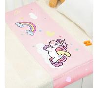 PROMEED 100% Mulberry Silk Crib Half Sleeve Sheet for Baby Hairloss and Bald Spot, Oeko-TEX Certified 23 Momme Silk Unicorn Toddler Crib Bedding Sheets for Baby Gilrs (Pink Unicorn)