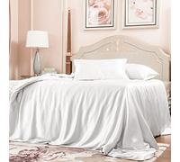 PROMEED 100% Mulberry Silk Duvet Cover Set 3PCS Queen Size, Real 23 Momme Grade 6A Silk Bedding Set with Duvet Cover and Pillowcases (White, Queen)