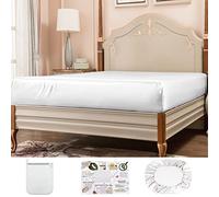 PROMEED 100% Mulberry Silk Queen Fitted Sheet Only, 23 Momme Grade 6A+ Pure Silk Cooling Bed Bottom Sheet with 16 INCH Deep Pocket (White, Queen)