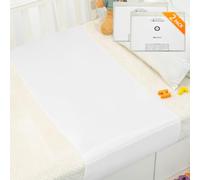 PROMEED 2 Pack 23 Momme Silk Crib Slip, No More Bed Head and Baby Bald Spots, 100% Silk Crib/Bassinet Sheets (White)