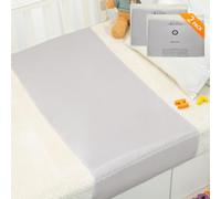 PROMEED 2 Pack Baby Silk Bassinet Sleeve, 23 Momme Pure Silk Cot Semi Sheet, Adjustable for All Standard Bassinet/Cradle/Cot/Crib Mattress (Light Grey)