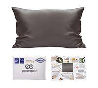 PROMEED Grade 6AA Mulberry Silk Pillowcase with Hidden Zipper 22 Momme, Oeko-TEX Certified, Both Sides Real Silk Pillow Cases Covers for Hair and Skin (Standard 20"x26", Grey)