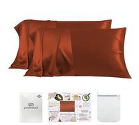PROMEED Mulberry Silk Pillowcases Set of 2, Both Sides 100% 23 Momme Real Silk Pillow Case Standard Size 2 Pack, Natural Silk Pillow Cover for Sensitive Skin (Standard 20"x26", Dusk)