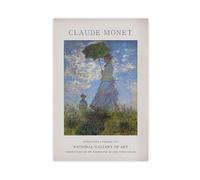 Promenade Woman with A Parasol Claude Monet Poster Canvas Poster Wall Art Decor Print Picture Paintings for Living Room Bedroom Decoration 08x12inch(20x30cm)