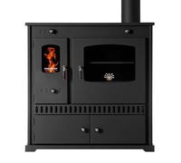 Prometey Cast Iron Wood Burning Fireplace Stove, 7 kW, Black