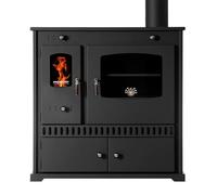Prometey Cast Iron Wood Burning Fireplace Stove, 7 kW, Black