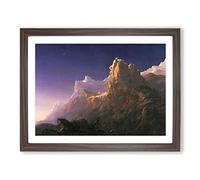 Prometheus Bound By Thomas Cole Classic Painting Framed Print | A2 Walnut Framed Wall Art | Ready to Hang | Classic Historical Picture | Living Room Bedroom Lounge Office