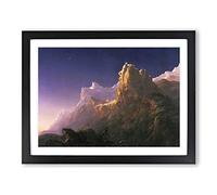 Prometheus Bound By Thomas Cole Classic Painting Framed Print | A4 Black Framed Wall Art | Ready to Hang | Classic Historical Picture | Living Room Bedroom Lounge Office
