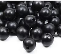Prometis 200pcs 12mm Natural Round Wooden Loose Craft Beads Gorgeous Handmade Polished Sandalwood Spacer Beads for Jewelry Making (Ebony Wood(200pcs), 12mm Diameter)