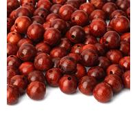 Prometis 200pcs 6mm Natural Sandalwood Round Beads Gorgeous Craft Handmade Polished Spacer Beads with Elastic Cord for Bracelets Necklace DIY Jewelry Making