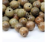 Prometis 500pcs 6mm Natural Sandalwood Round Beads Gorgeous Craft Handmade Polished Spacer Mala Pray Beads with Elastic Cord for Bracelets DIY Rosary Tasbih Christmas Gifts Jewelry Making