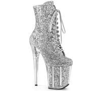 PROMI High Heels 20CM Low Boots Female Pole Dancing Shoes-Silver||39