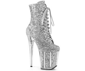 PROMI High Heels 20CM Low Boots Female Pole Dancing Shoes-Silver||39