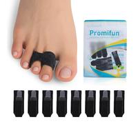 Promifun 8 Pack Hammer Toe Corrector Toe Splint for Broken Toes,Brace Orthopedic Separator, Cushioned Bandages, Heal Wrap Toe Straighteners for Crooked Toes (Black)