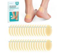 Promifun Hydrocolloid Gel Blister Bandages - Waterproof Adhesive Pads for Heel, Foot, Toe, Feet - Prevention & Recovery Cushions (32ct, Heel Pack)