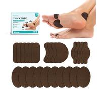 Promifun Moleskin Adhesive Pads for Feet, Blister Bandages for Feets, Mole Skin Patch for Feet Heels, Skin Tape Stickers for Foot - 24 Sheets of 4 Shapes, Brown