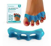 Promifun Silicone Toe Separators for Overlapping Toes, 4 Pairs Bunion Corrector for Women/Men, Soft Toe Spacers Toe Straighteners - Dividers to Correct Bunions, Hammertoes, Bent Toes (Blue)