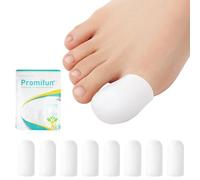 Promifun Toe Cap Bunion Protector Cover - 4 Pcs Toe Protector for Women Men - Cushions and Protects Provide Relief from Missing or Ingrown Toenails, Corns, Blisters, Hammer Toes (White L)