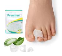 Promifun Toe Separators for Overlapping Toes Toe Spacers with Aloe Vera Extract for Hammer Toe Straightener, Correct Toes, Big Toe Alignment, Bunion Relief (3 Size, 12 Pack, Clear)