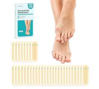 Promifun Waterproof Hydrocolloid Gel Blister Bandages - Pads for Heel, Foot, Toe & Feet (32ct, Spot Pack)