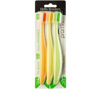 promis Brush Sustainable Toothbrush Made from Renewable raw Materials | bioplastic | Soft 6750 bristles | Recycled Packaging | Made in Germany | Italian Design | Ergonomic Handle (triopack, Color)