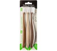 promis brush sustainable toothbrush made from renewable raw materials | bioplastic | soft 6750 bristles | recycled packaging | made in Germany | Italian design | ergonomic handle (triopack, wood love)