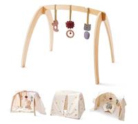 Promise Babe Spielbogen Baby Wood Play Cover Baby with Burn Play Mat For Babies Spielbogen Gym Animal Pendant Tent Set