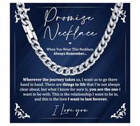 Promise Chain Necklace Mens Gifts - Boyfriend Gifts Silver Chain Mens Cuban Chain Birthday Anniversary Valentine's Day Gifts for Husband Jewellery Presents from Girlfriend I Love You Gifts for Him