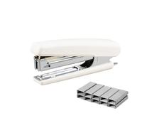 PROMISE FLOURISH Mini Stapler with Staple Remover, 1000 Standard Staples, Jam Free Stapler Set for Office School Home (White)