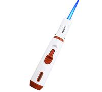 PROMISE Jet Torch Cigar Lighter Power Flame Pen Torch Lighter Adjustable Refillable Butane Lighters Jet Flame Portable for Candle Grill BBQ Camping (White EN), 155X20X20MM