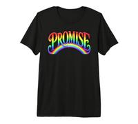 Promise Rainbow Word Graphic Tee Colorful Typography Design Premium T-Shirt