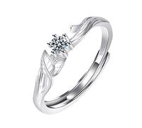 Promise Ring 1PCS Couple Matching Ring Male Tree Leaves Open Can Adjust The Promise Men And Women A Friendship A Couple Is Suitable For Her And Him (B, One Size)