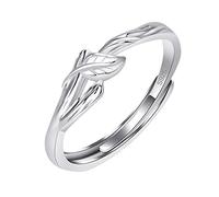 Promise Ring 1PCS Couple Matching Ring Male Tree Leaves Open Can Adjust The Promise Men And Women A Friendship A Couple Is Suitable For Her And Him (, One Size)