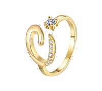 Promise Ring 26 English Alphabet Ring For Women Versatile Open Ended Adjustable Valentine's Day Valentine's Day Gift Couple Giving Each Gifts (C, One Size)