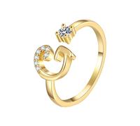 Promise Ring 26 English Alphabet Ring For Women Versatile Open Ended Adjustable Valentine's Day Valentine's Day Gift Couple Giving Each Gifts (G, One Size)