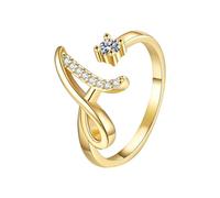 Promise Ring 26 English Alphabet Ring For Women Versatile Open Ended Adjustable Valentine's Day Valentine's Day Gift Couple Giving Each Gifts (A, One Size)