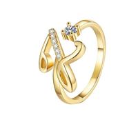 Promise Ring 26 English Alphabet Ring For Women Versatile Open Ended Adjustable Valentine's Day Valentine's Day Gift Couple Giving Each Gifts (K, One Size)