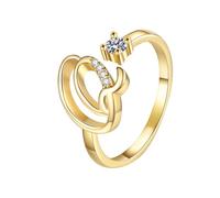 Promise Ring 26 English Alphabet Ring For Women Versatile Open Ended Adjustable Valentine's Day Valentine's Day Gift Couple Giving Each Gifts (Q, One Size)