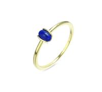 Promise Ring Daughter, Love Rings for Women Simple Solitaire Oval Lazurite Gold 14K Yellow Gold Size S 1/2
