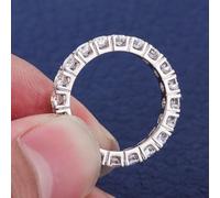 Promise Ring Daughter, Moissanite Ring Vintage 18.1K White Gold Eternity with 0.35Ct Round Moissanite Size S 1/2