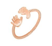 Promise Ring Dedicated To You Will Make An And Baby And Foot Ring Small Foot Versatile Encrusted Baby Hand Footprint Accessor (A, One Size)