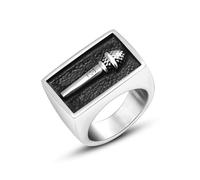 Promise Ring Engraved, Steel Ring Silver Size T 1/2 16.3mm Wide with Microphone Pattern Personalized Gifts for Mother Engagement Jewelry